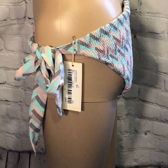 Tori Praver Seafoam Pastel Zigzag Bikini Bottoms New With Tags XL - Picture 2 of 9